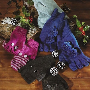 PDF Instant  Digital Download mitts & gloves knitting pattern easy make (2089)