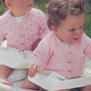PDF Instant  Digital Download baby 4 ply cardigans 19 to 22 inch patterns (959)