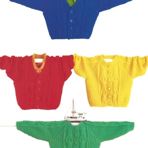 PDF Instant  Digital Download baby boy girls cardigans knitting pattern 16/28 inch (868)