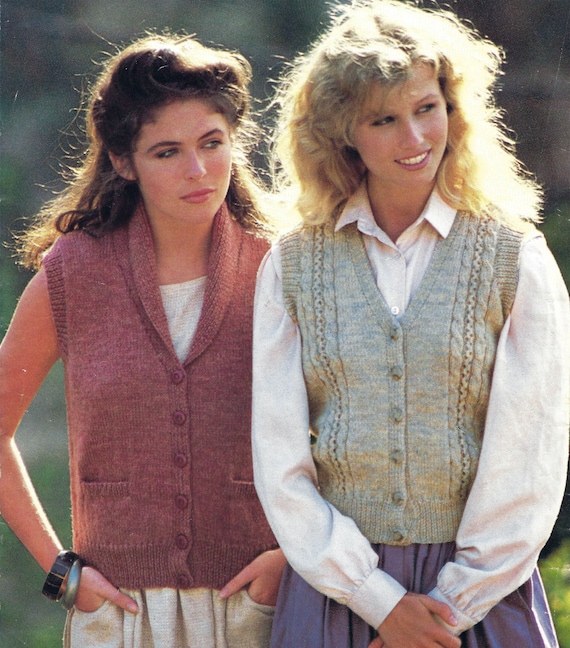 PDF Instant Digital Download Ladies Lace Panel Plain Waistcoats