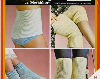 Instant PDF Digital Download ladies gents body belt knee warmers bedsocks knitting pattern (550)