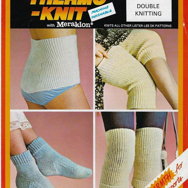 Instant PDF Digital Download ladies gents body belt knee warmers bedsocks knitting pattern (550)