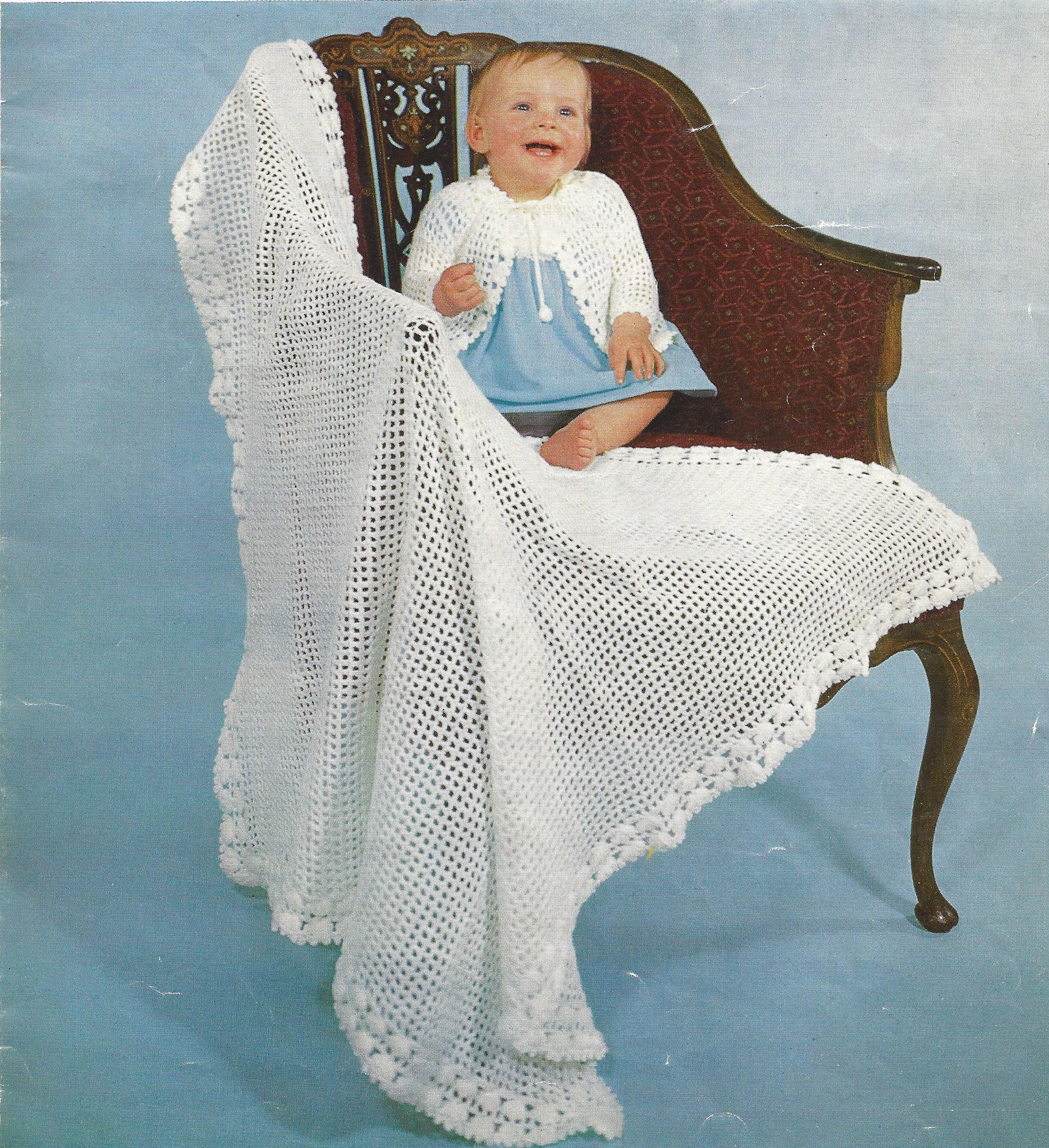 PDF Instant Digital Download Baby Crochet Shawl Jacket Pattern