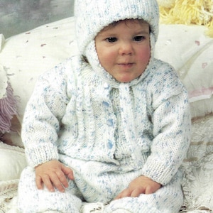 PDF Instant Digital Download baby jacket trousers hat knitting pattern double knit (2924)(