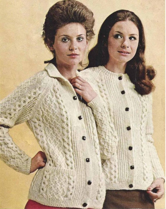 PDF Instant Download Ladies Aran Style Double Knit Ladies