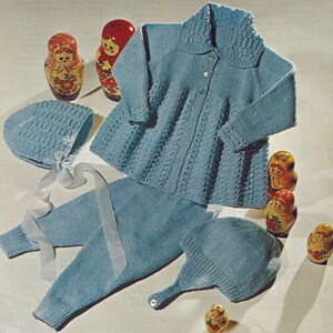 Instant PDF Digital Download baby coat pull ups cap knitting pattern 18/20 inch (1329)