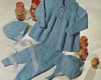 Instant PDF Digital Download baby coat pull ups cap knitting pattern 18/20 inch (1329)