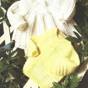 PDF Instant Digital Download baby 4 ply angel top & cardigan knitting pattern 18/21 inch (1657)