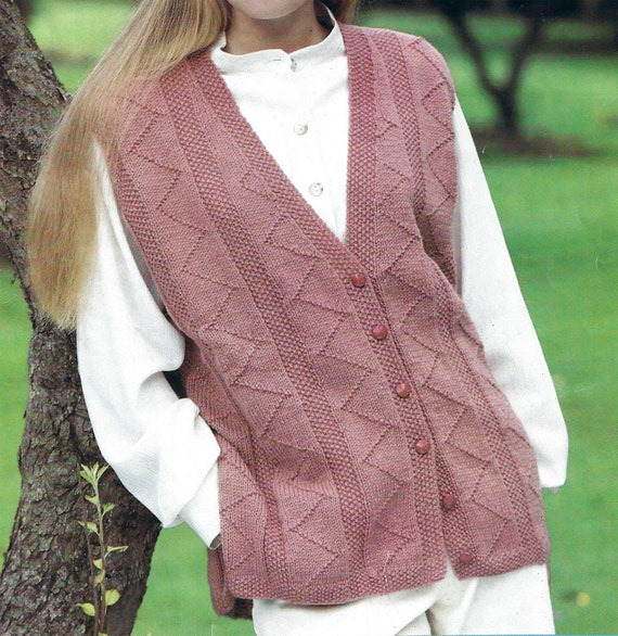 Double Knitting Pattern Ladies Waistcoats Knitted Stylecraft