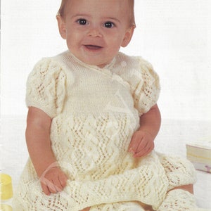 PDF Instant Download   Baby Wrapover Dress  Knitting Pattern (72)