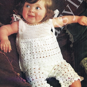 PDF Instant Digital Download baby lacy trouser suit crochet pattern  (119)
