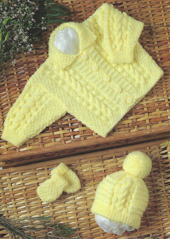 PDF Instant Digital Download Premature Baby or Doll Jacket Hat