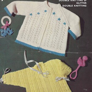 PDF Instant Digital Download baby coats cardigans knitting pattern double knit 18 to 20 inch (2604)