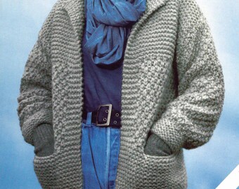 PDF Instant  Digital Download girls ladies easy knit edge to edge  knitting pattern 32 to 44 inch (2721)