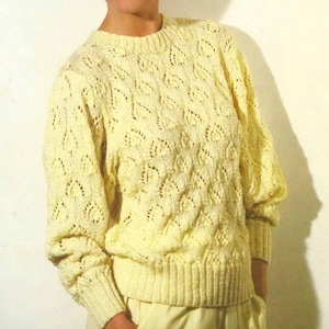 PDF Instant Digital Download ladies double knit sweater jumper knitting pattern small to large knitting pattern (1031)