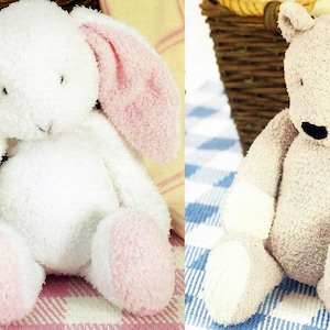 PDF Instant Digital Download baby child bunny rabbit & teddy bear knitting pattern (1839)