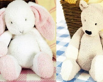 PDF Instant Digital Download baby child bunny rabbit & teddy bear knitting pattern (1839)