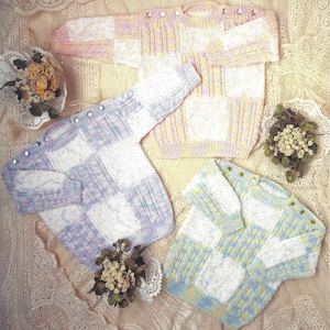 PDF Instant  Digital Download baby sweaters knitting pattern 16 to 24 inch easy knit (1939)