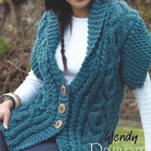 PDF Instant Digital Download waistcoat super chunky knitting pattern 32 to 42 inch (2699)