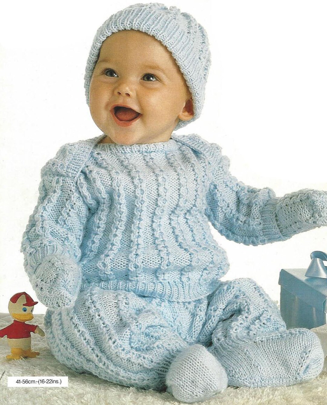 PDF Instant Digital Download Baby Pram Set Knitting Pattern Hat