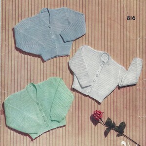 PDF Instant Digital Download baby coats cardigans knitting pattern 21 to 23 inch (1586)