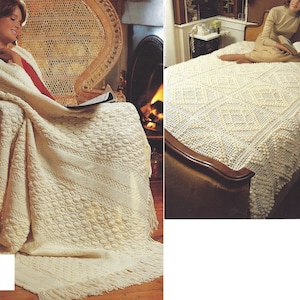 PDF Instant Digital Download knitted and crochet afghan throw cover bedspread patterns ((1741)