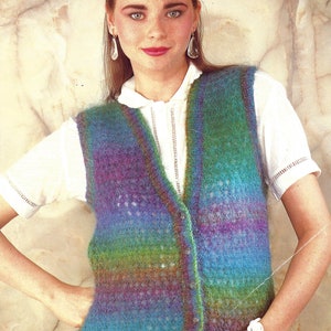 PDF Instant  Digital Download girls ladies waistcoat knitting pattern 32 to 42 inch (2045)