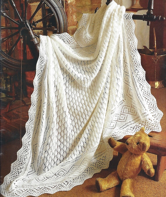 Instant PDF Digital Download Baby Shawl Ply Knitting Pattern