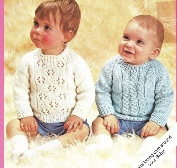 Instant Digital Download PDF Baby Sweaters Jumper Knitting Pattern
