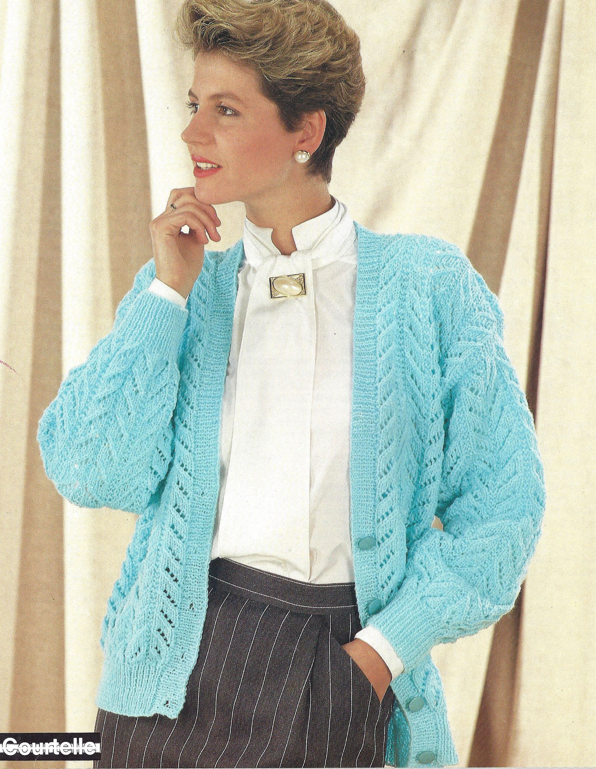 PDF Instant Digital Download Ladies Lacy Cardigan Double Knit - Etsy UK