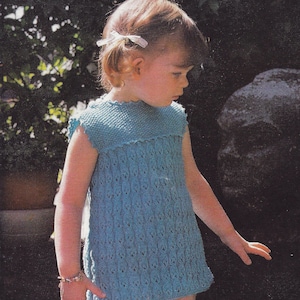 PDF Instant Digital Download baby child dress knitting pattern 18 to 24 inch (1686)