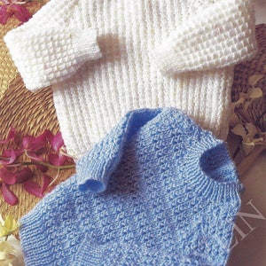 PDF Instant Digital Download  baby pretty sweaters double knit chest 16 to 22 inch knitting pattern  (174)