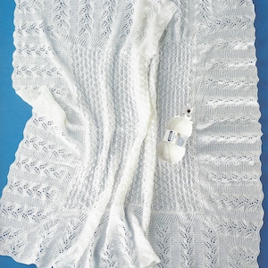 Instant PDF Digital Download baby square shawl with lace border knitting pattern  (2349)