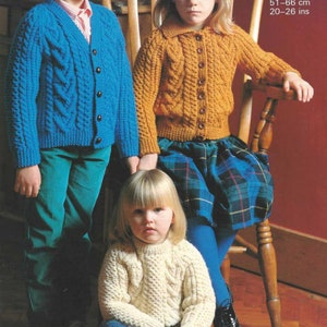 PDF Instant  Digital Download baby Aran sweater cardigan knitting pattern 20 to 26 inch  ( 2764)