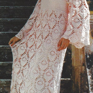 PDF Instant  Digital Download ladies evening dress crochet pattern 3 ply 32 to 38 inch (870)
