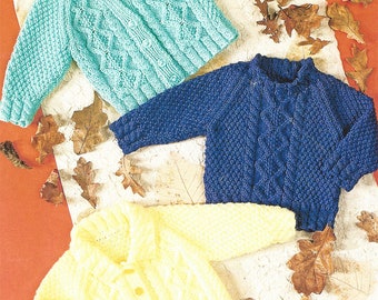 PDF Instant  Digital Download baby boy girls sweater & cardigans knitting pattern 14/22 inch (853)
