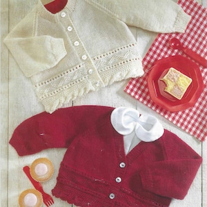 Instant PDF digital knitting pattern baby cardigans knitting pattern 0 to 6 years 4 ply  (2520)