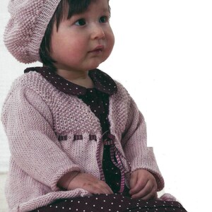 PDF Instant Digital Download baby girl jacket & hat knitting pattern 3 to 24 months knitting pattern (2056)