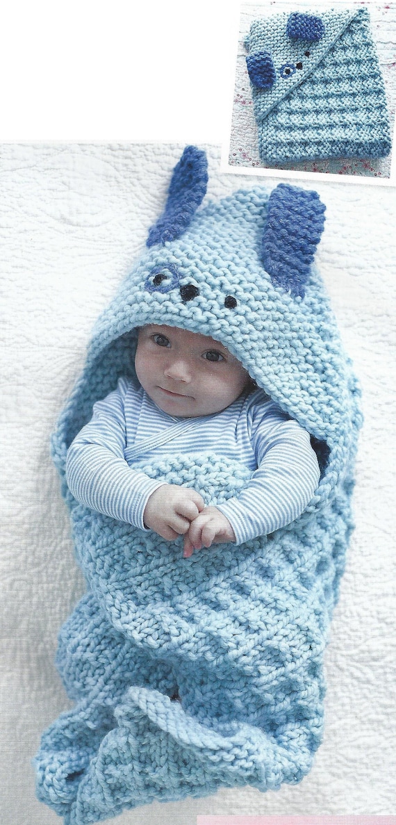 Chunky Swaddle Blanket Knitting Pattern Basket Weave Easy Knit