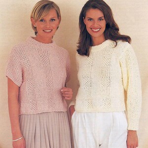 PDF Instant  Digital Download  ladies girls sweaters knitting pattern 34 to 40 inch (2879)