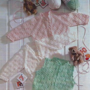 PDF Instant Digital Download baby childs raglan round or V neck cardigan and gilet knitting pattern (2290)