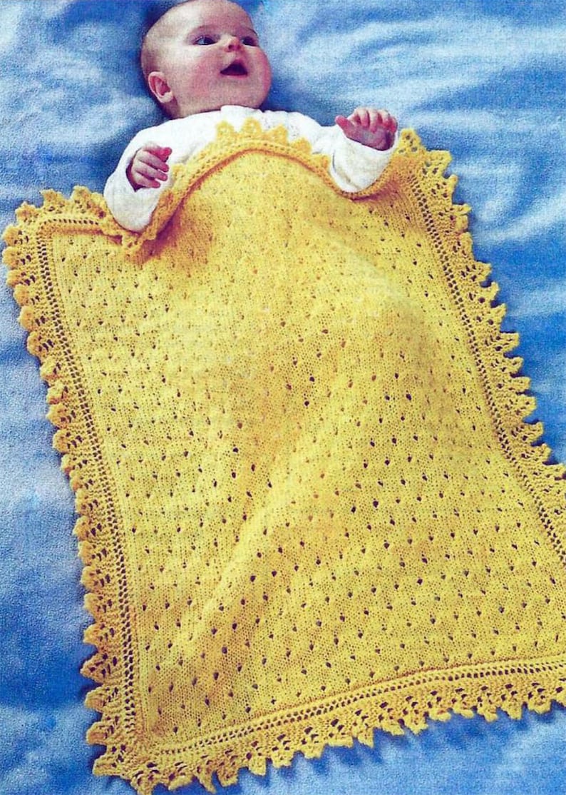 Instant PDF Download Pretty Baby Blanket Knitting Pattern 8 Etsy