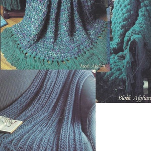PDF Instant Digital Download  3 crochet afghans throws covers pattern (830)
