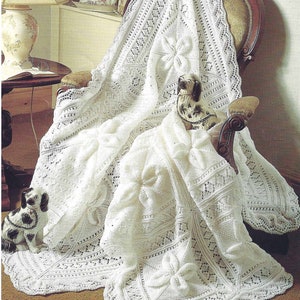 PDF Instant  Digital Download baby shawl & cot blanket knitting pattern (1791)