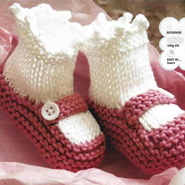 PDF Instant Download   Baby Pram Shoes Knitting Pattern Knit In Hours Easy (27)