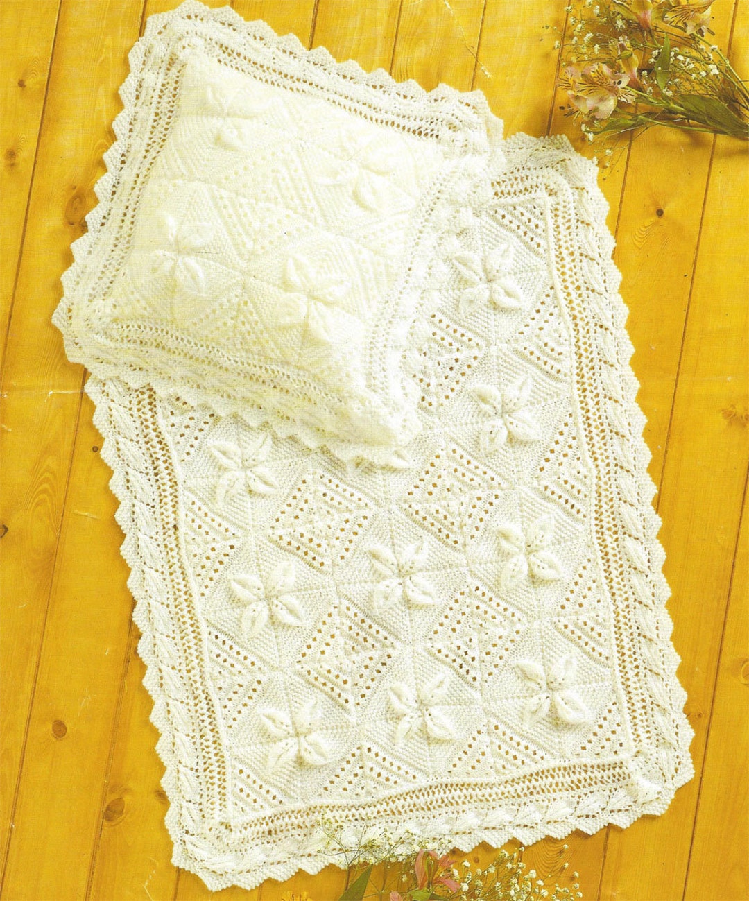 PDF Instant Digital Download Baby Blanket & Pillowcase Knitting Pattern ...