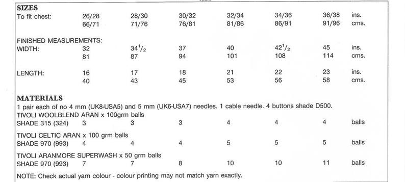 306 Instant PDF Digital Download ladies girls aran waistcoats knitting pattern 26 to 38 inch