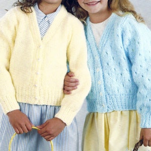Instant PDF Digital Download childs dolman cardigans knitting pattern 26/34 inch chunky (1098)