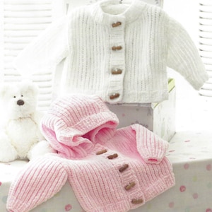 PDF Instant  Digital Download boy girl chunky jaackets knitting pattern 14/22 inch (872)