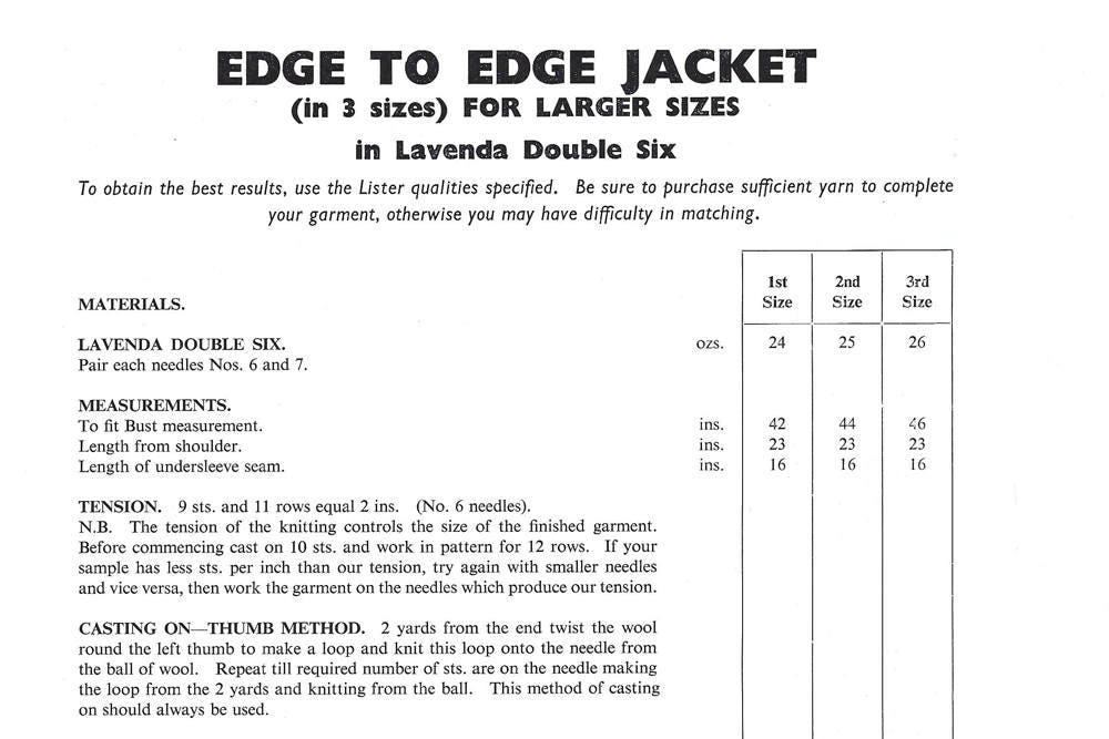 Free Almost PDF Instant Download Ladies Edge to Edge Jacket Etsy